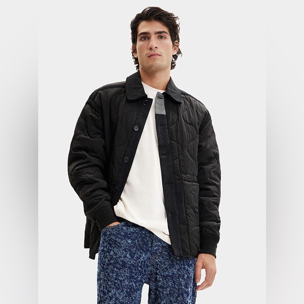 NWT DESIGUAL MAVERIK Black Quilted Puffer Jacket Sz M